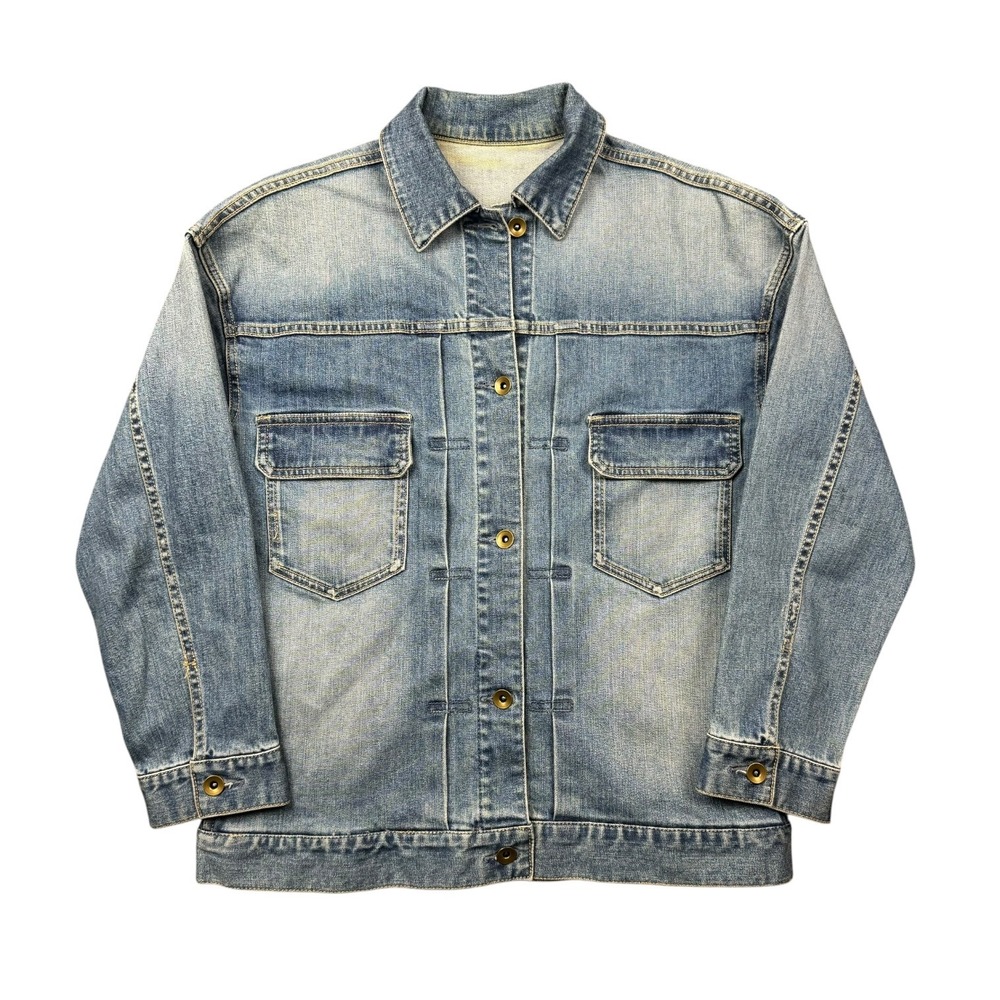 Maison De Beige Denim Trucker Jacket Size 7‎ Blue Type 1 Faded Medium Wash